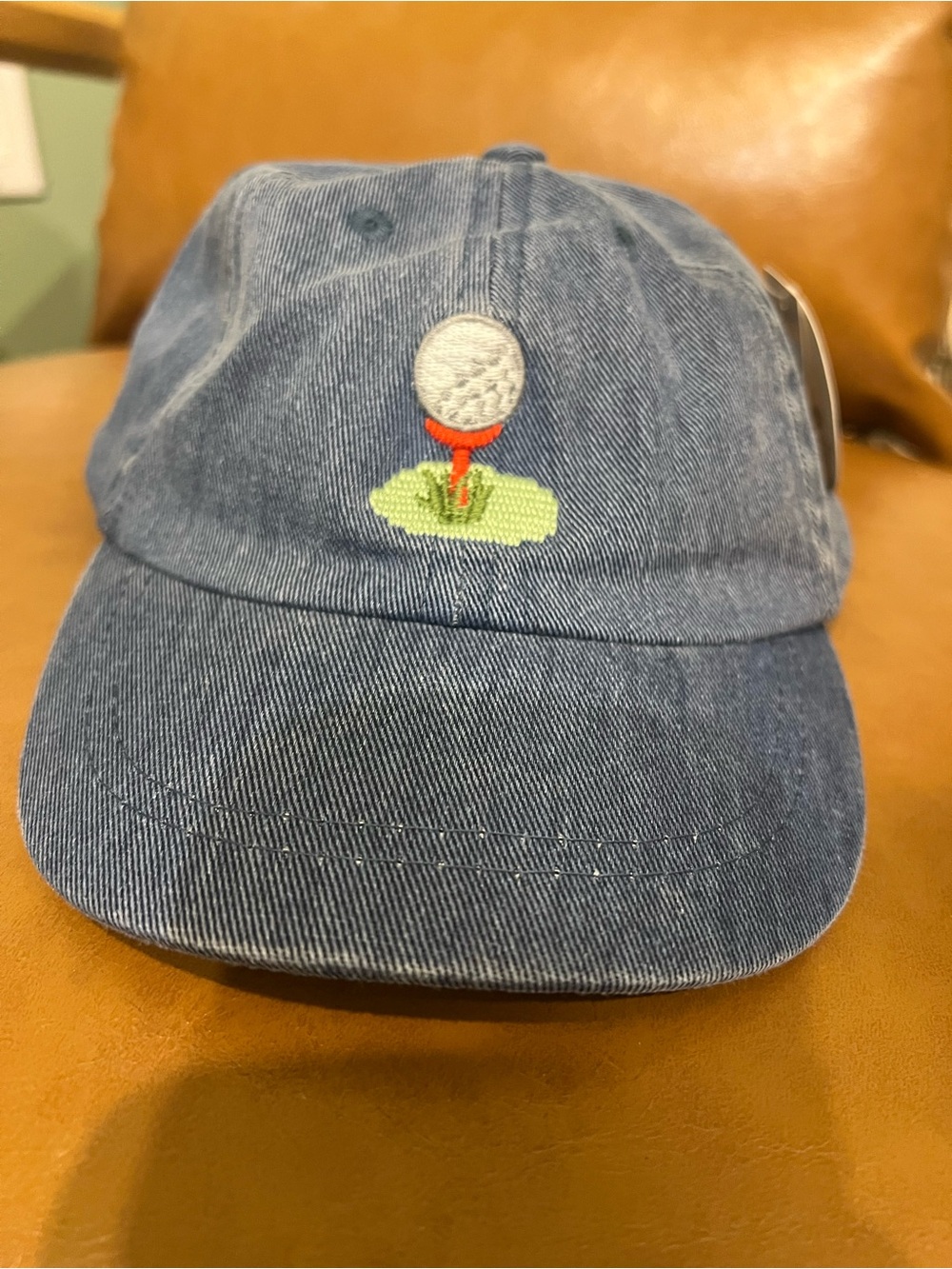 Toddler embroidered denim golf hat nwt